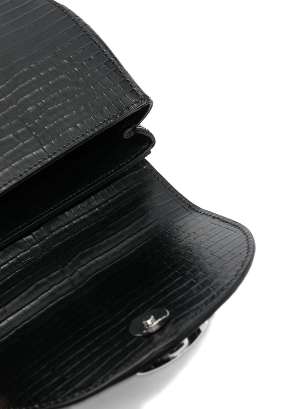 Croc-Embossed Shoulder Bag