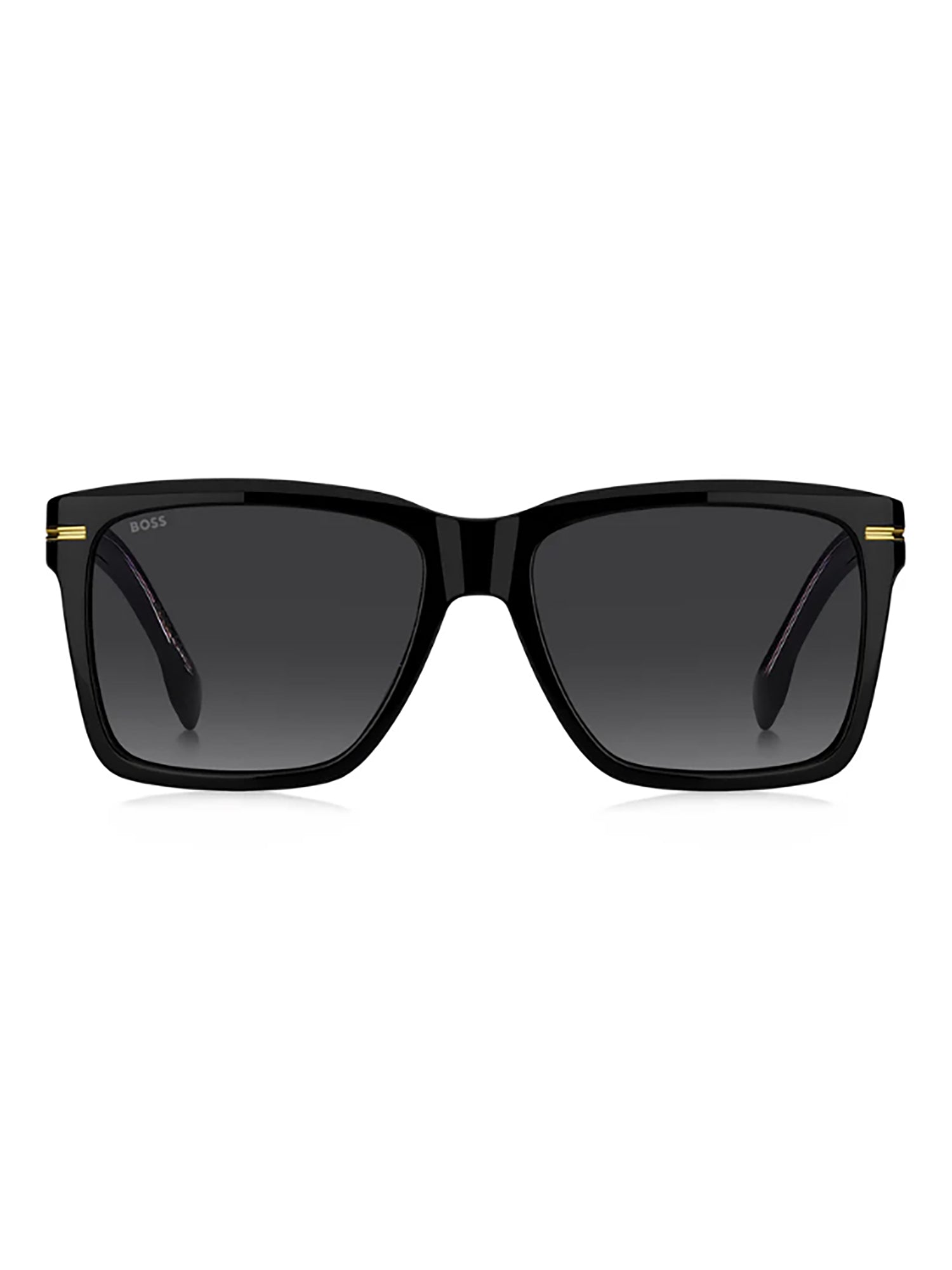 Bold Square Frame Sunglasses with Gold Accents