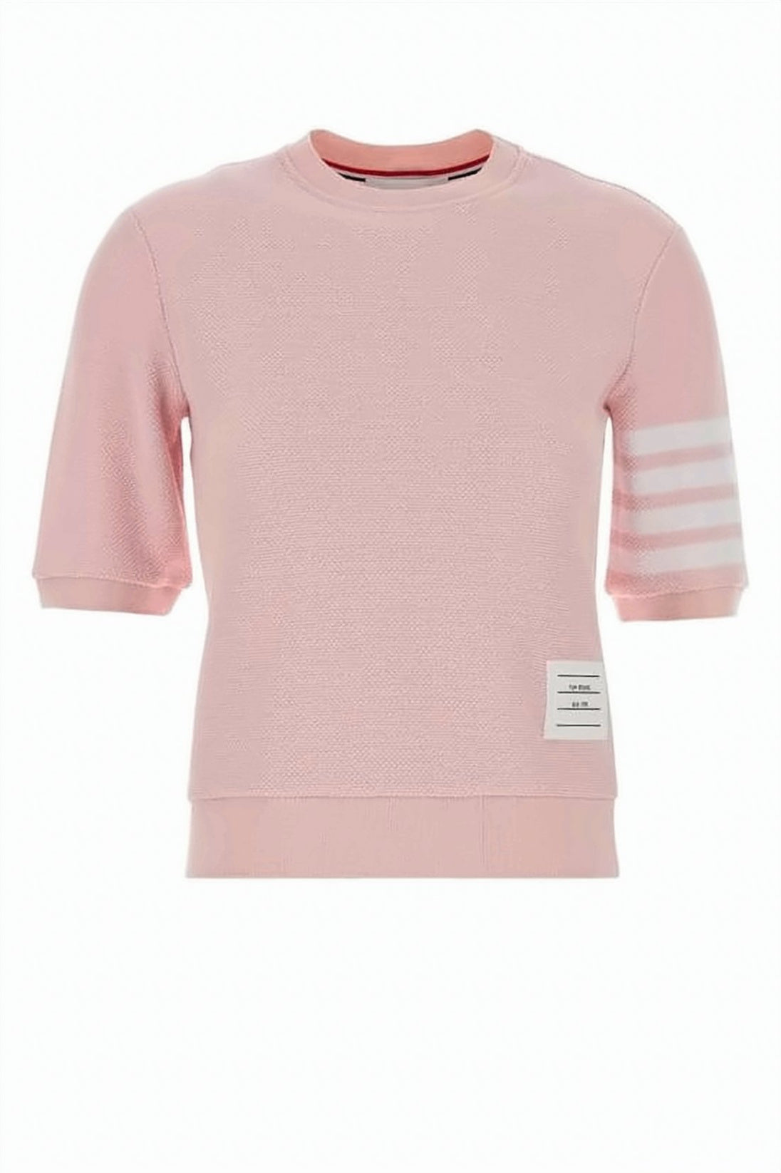 Textured Cotton Piqué Short-Sleeve Top