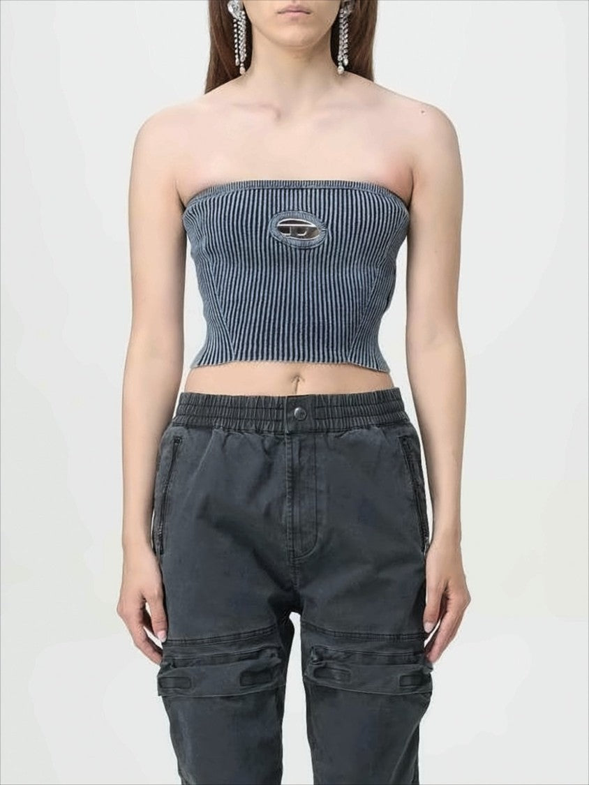 Strapless Ribbed Crop Top