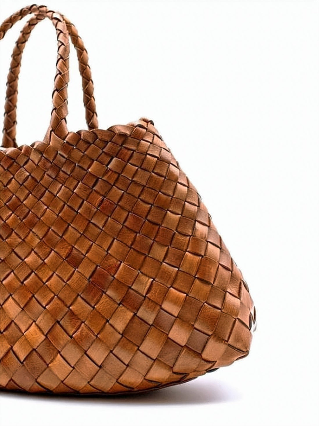 Woven Buffalo Leather Tote Bag