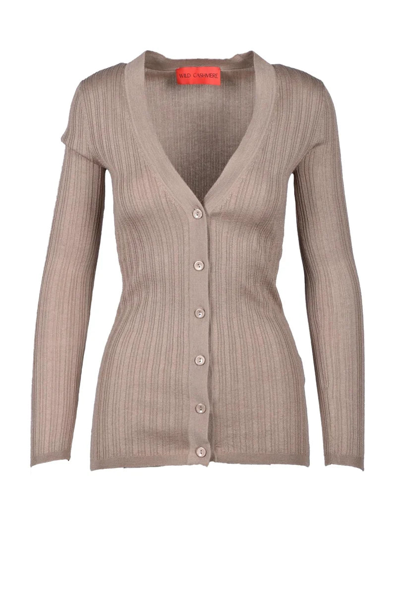 Ribbed Cardigan - Taupe