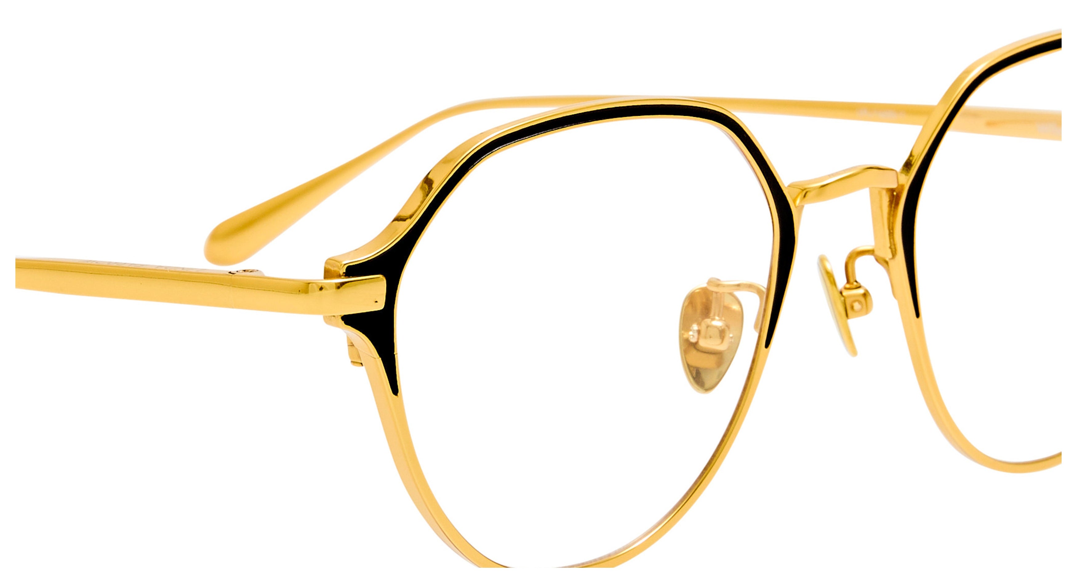 Lfl Geometric Titanium Sunglasses with Polished Gold Finish