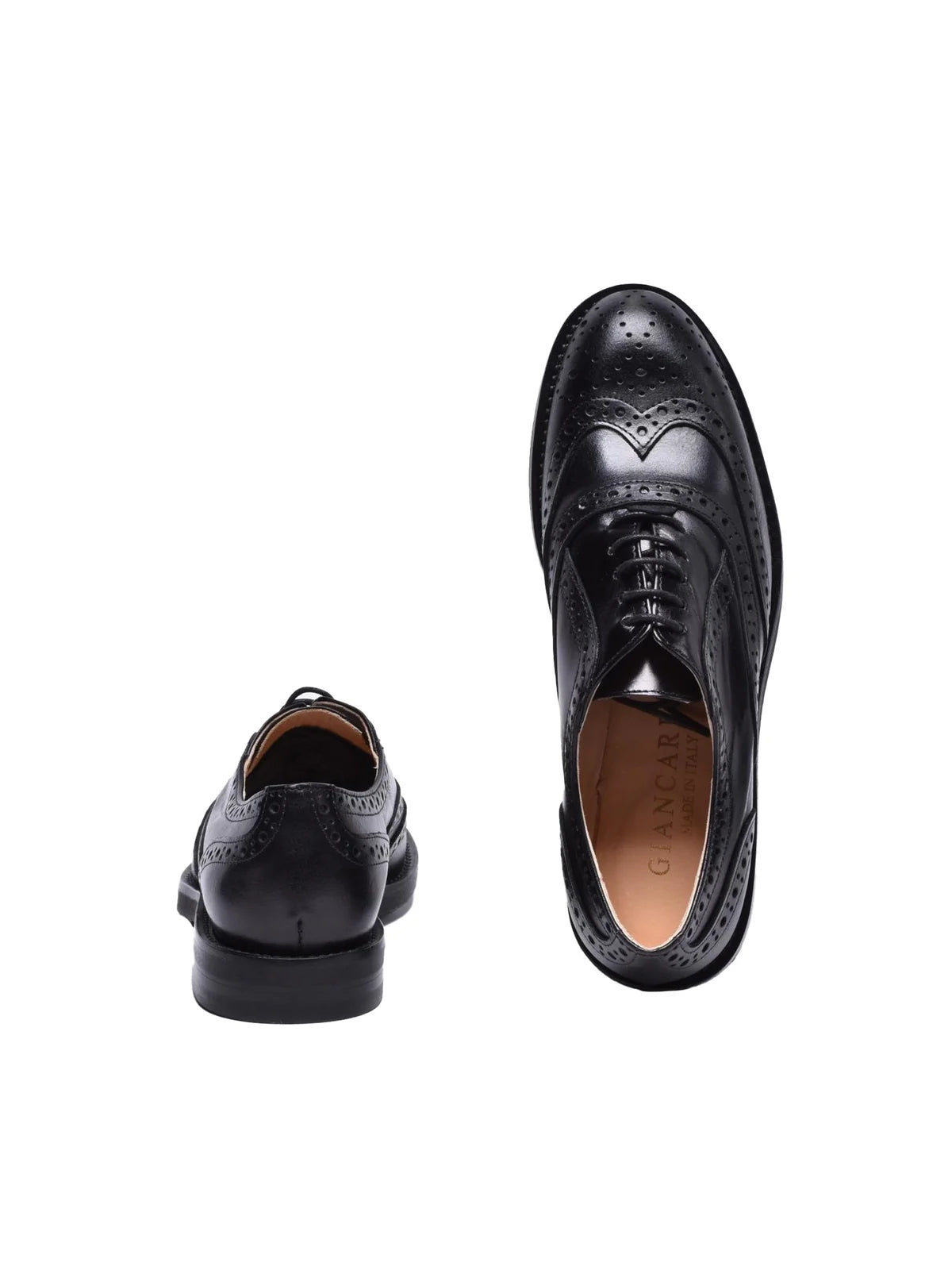 Black Leather Rubber Men's Oxford Shoes