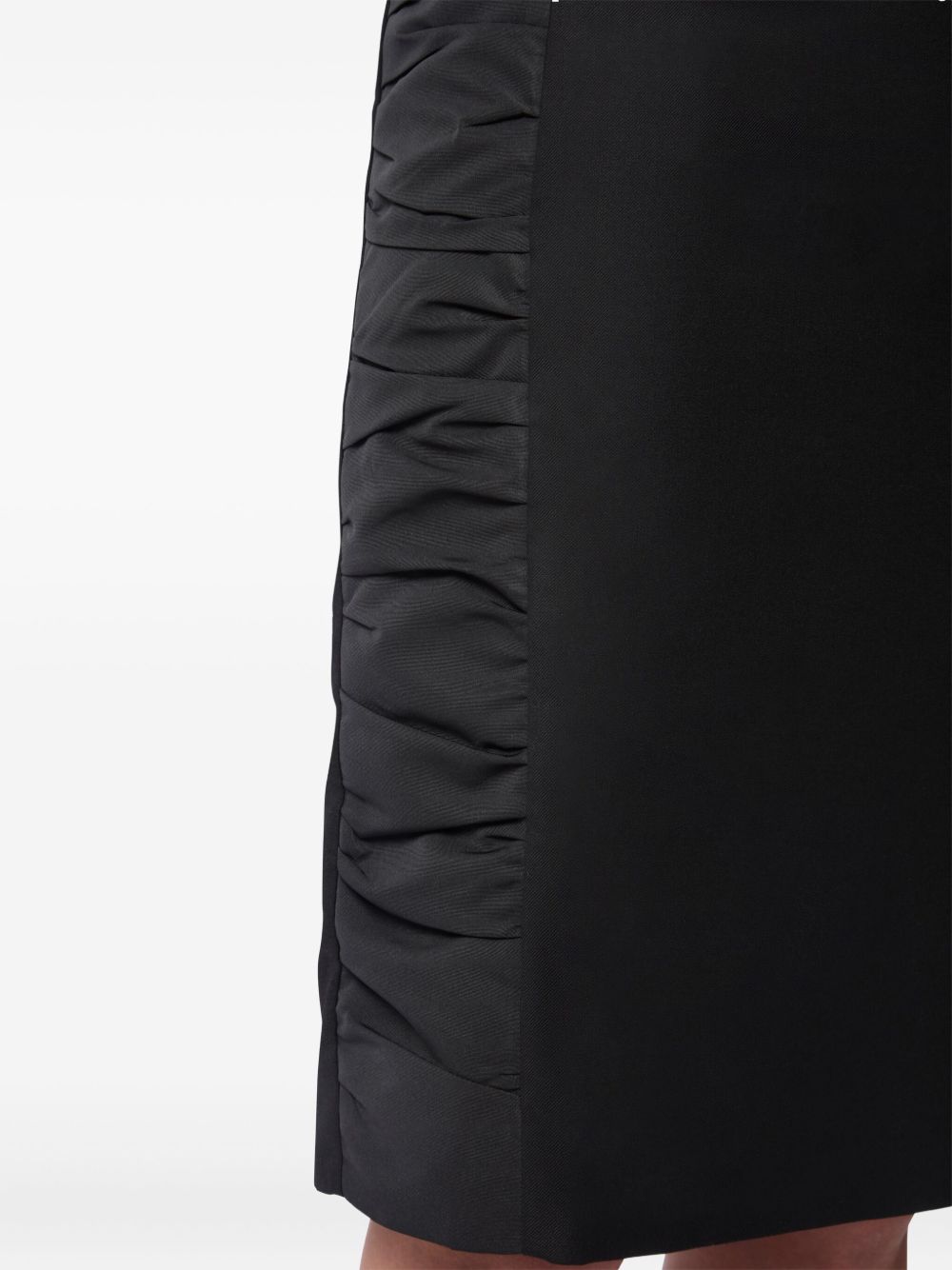 Ruched-Detail Straight Black Skirt