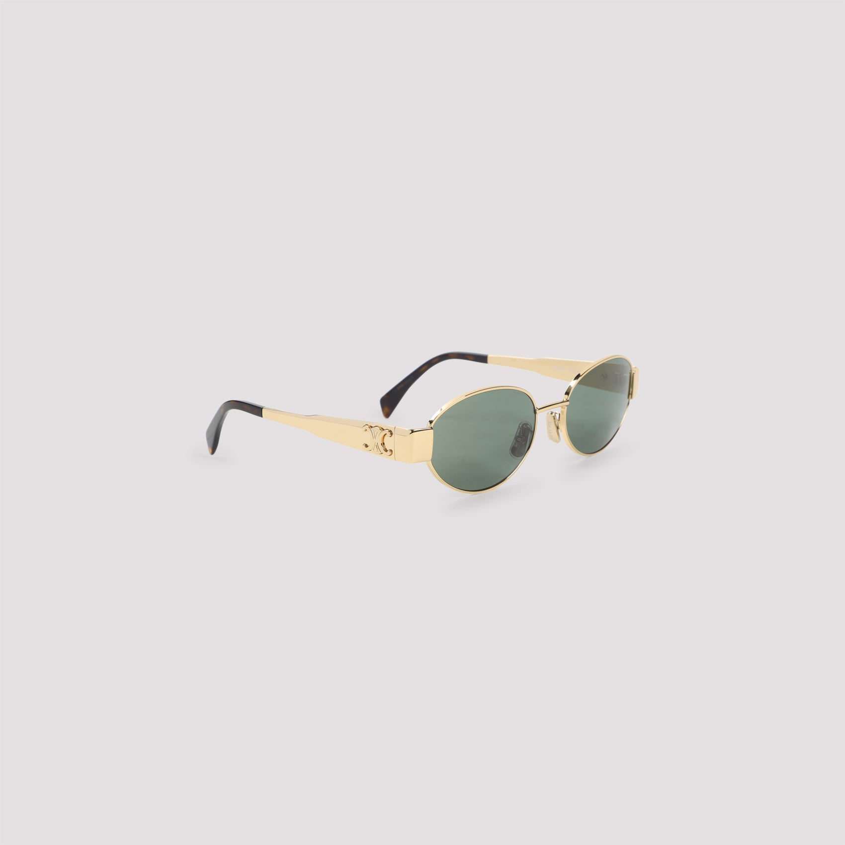 Oval Sunglasses With Golden-Toned Metal Frame