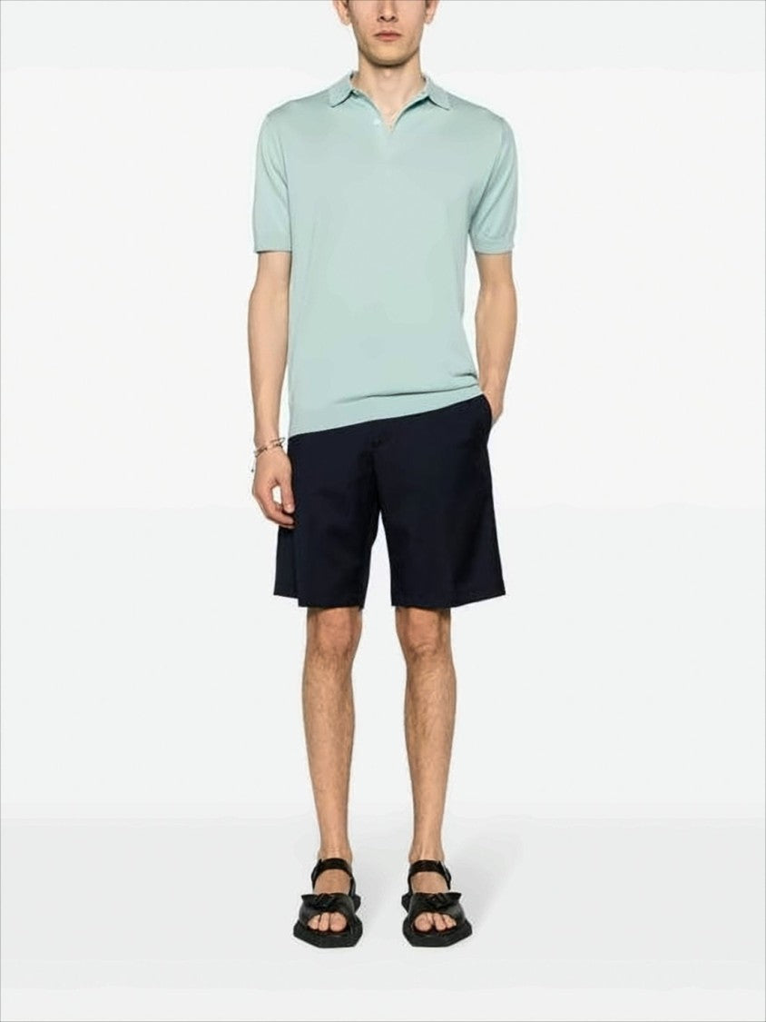 Short-Sleeved Polo Shirt With Classic Collar And Ribbed Cuffs