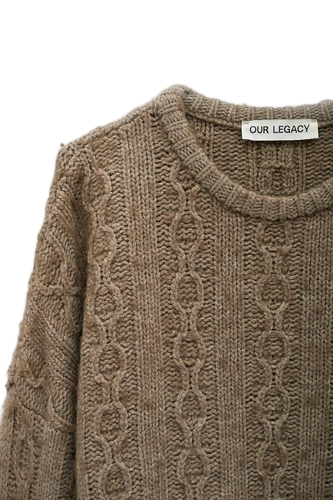 Textured Cable Knit Sweater in Rich Brown