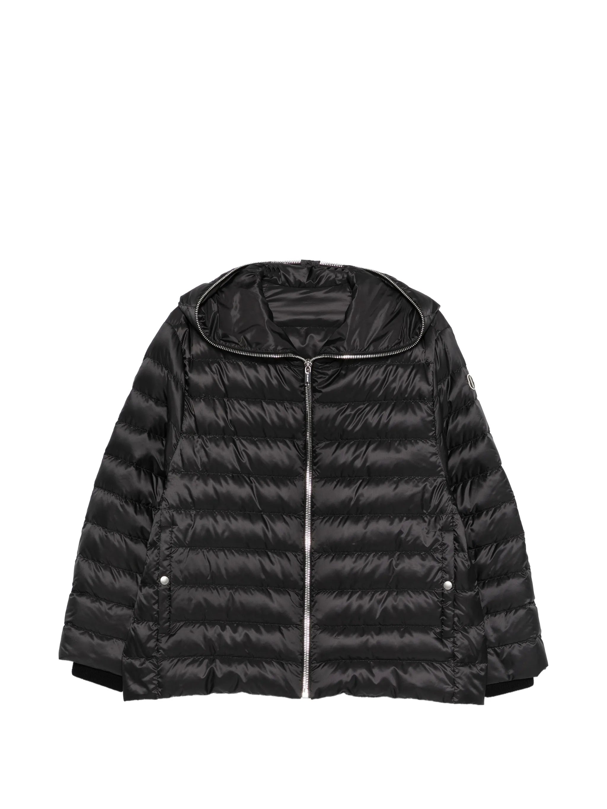 Black Woven Quilted Cropped Jacket