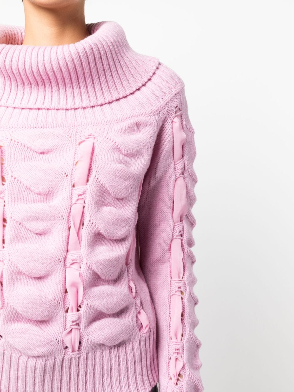 Light Pink Wool Roll-Neck Jumper