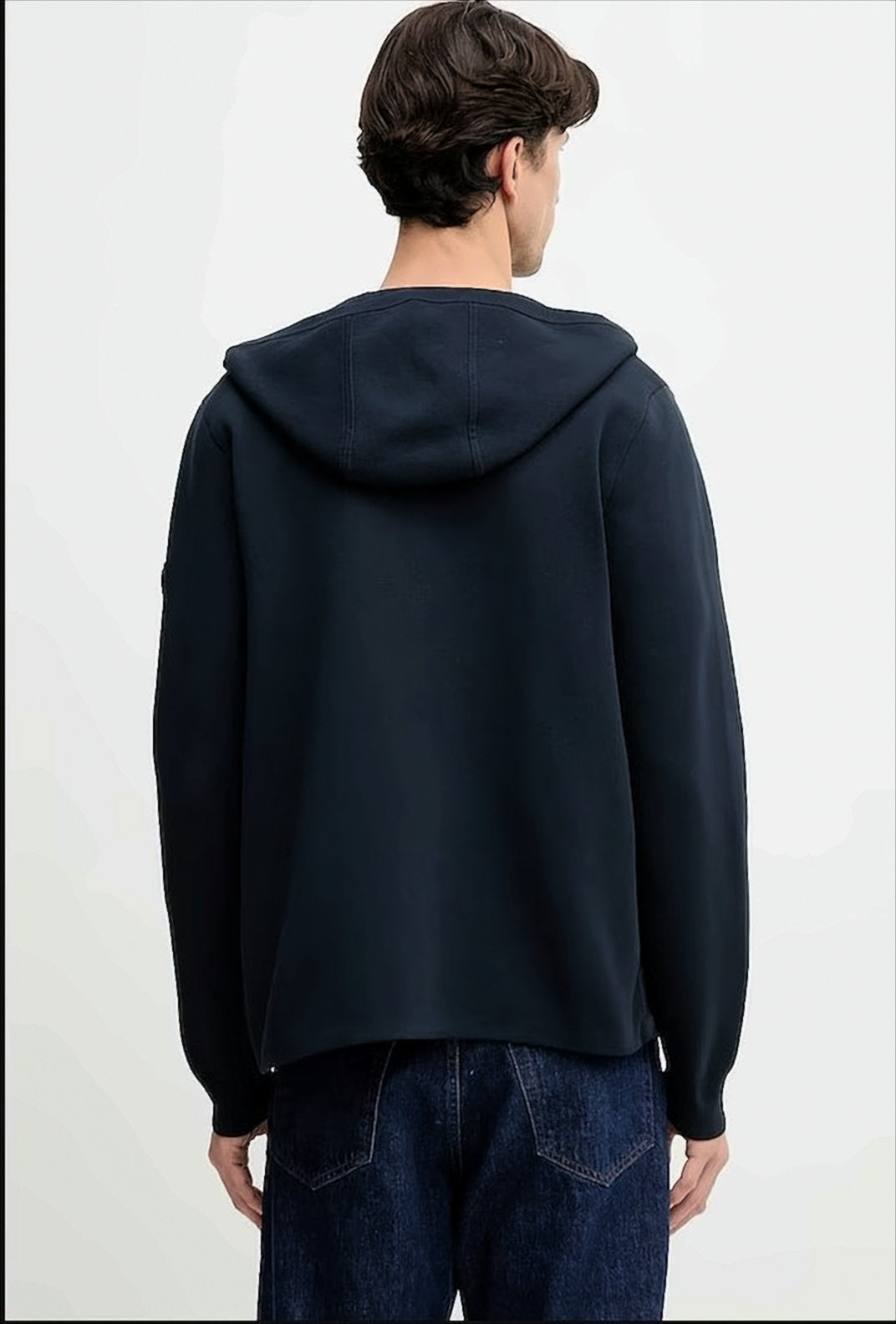 Hooded Black Jacket With Zipped Pockets