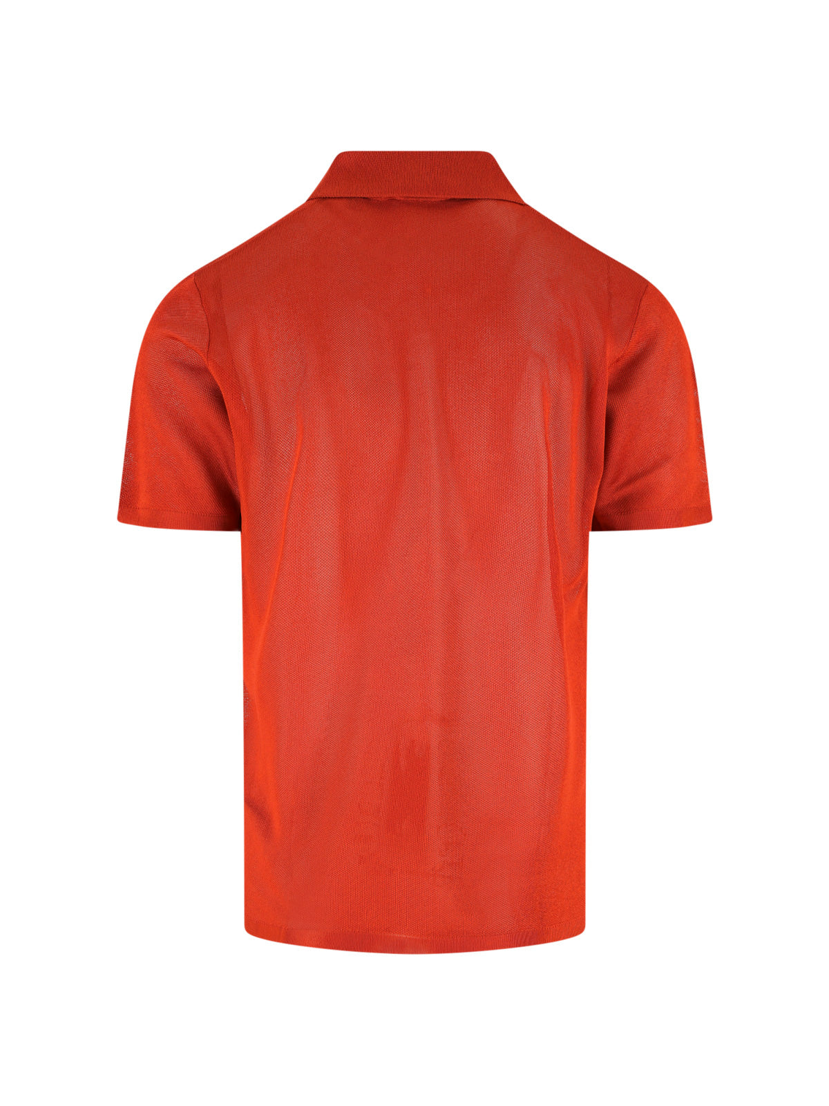 Orange Piqué Satin Ribbed Logo Polo