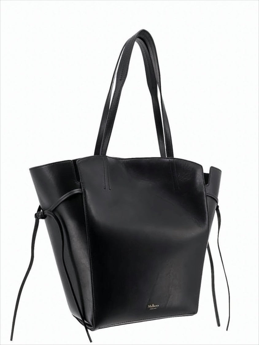 Structured Black Calf Leather Shoulder Bag