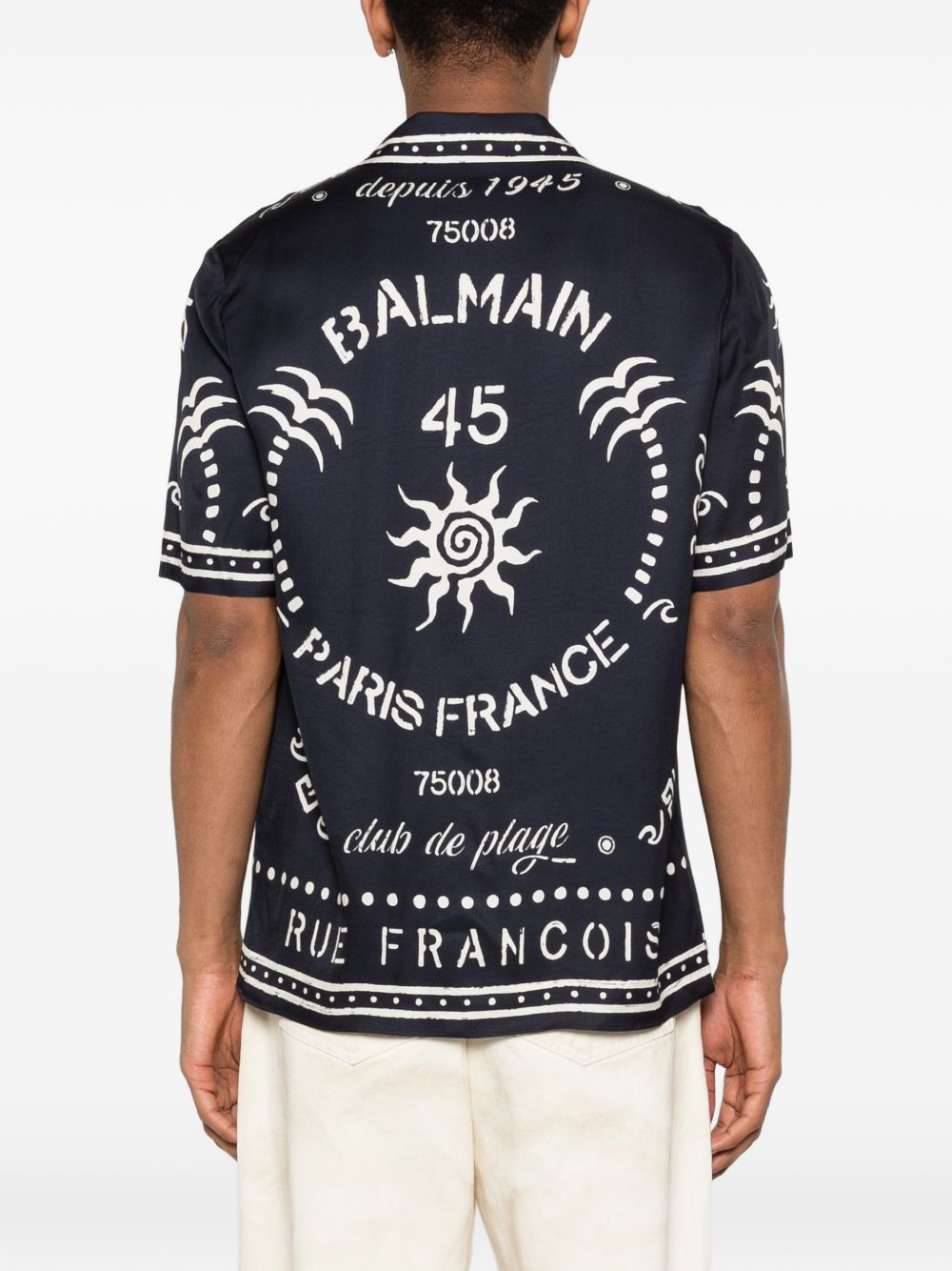 Graphic Print Short-Sleeve Camp Collar Shirt