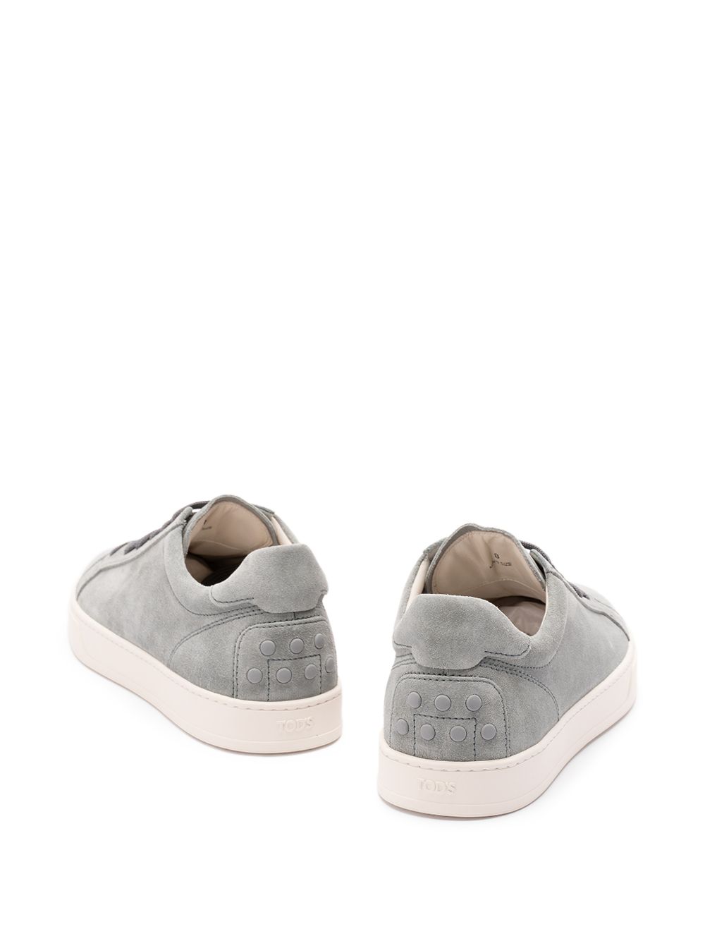 Grey Suede Low-Top Sneakers With Off-White Sole