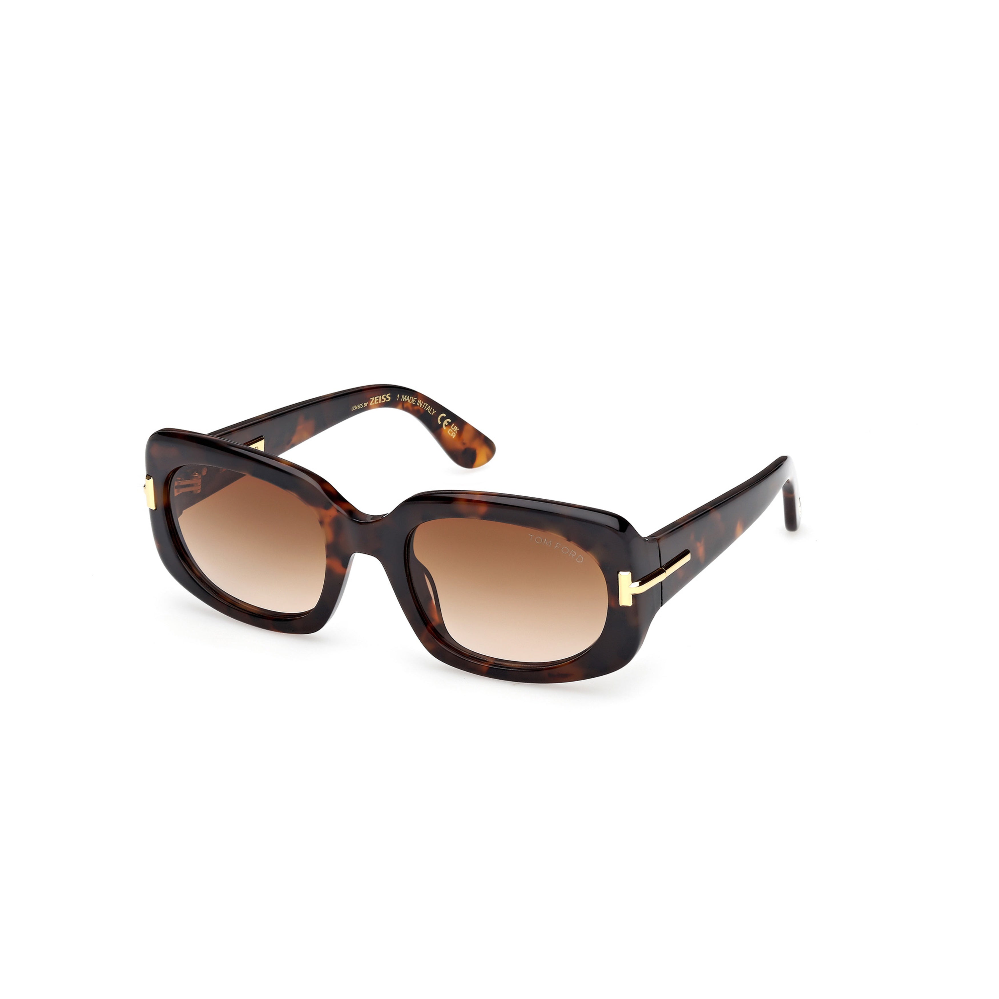Ft1253 Bold Rectangular Tortoiseshell Sunglasses