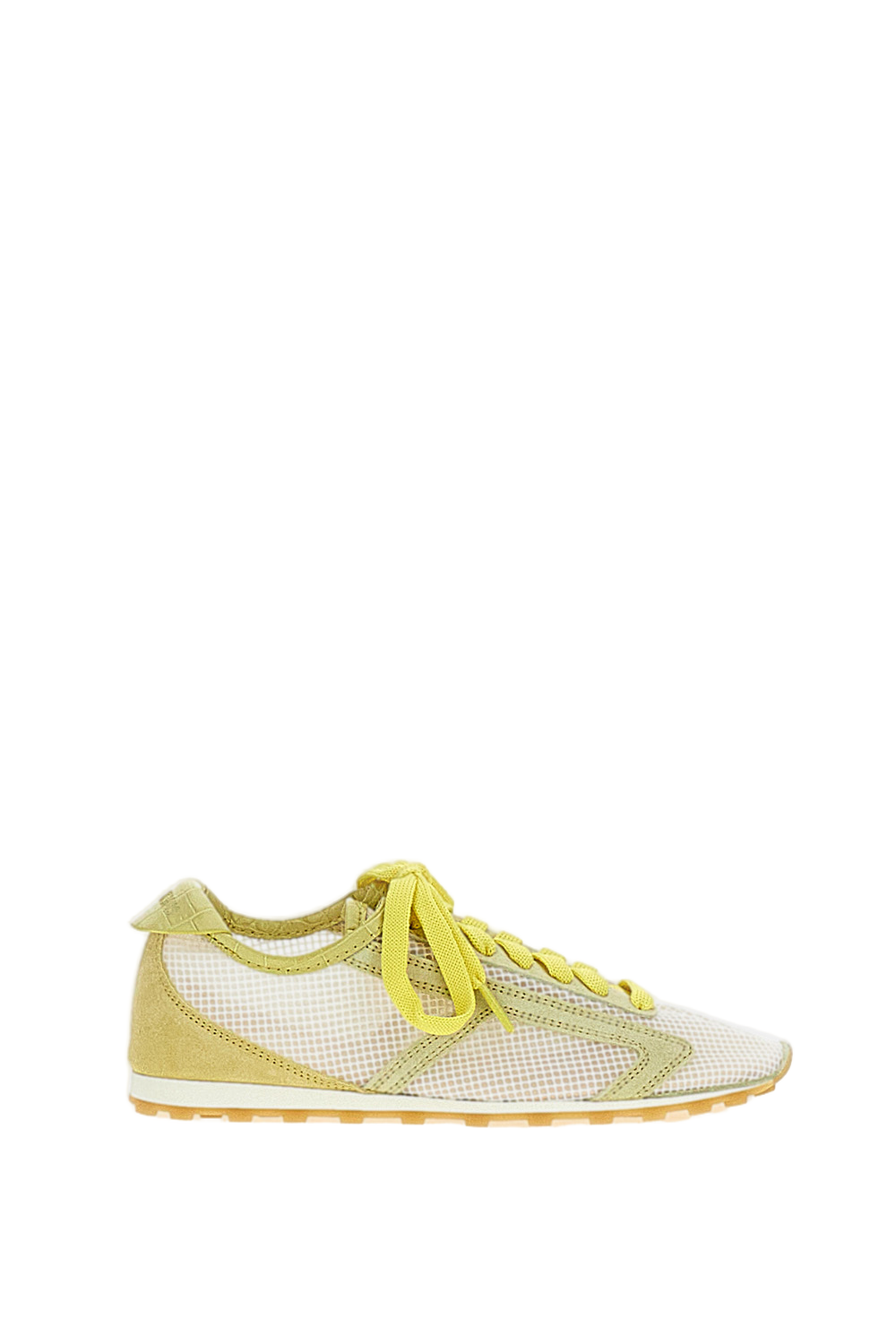 Yellow Les Tennis Mesh Leather Sneakers