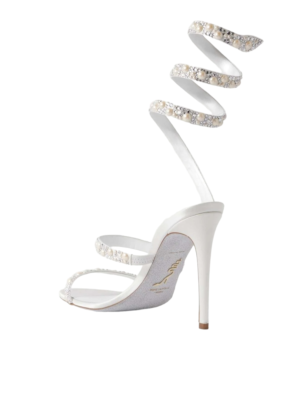 Chandelier Satin Sandals with Crystal