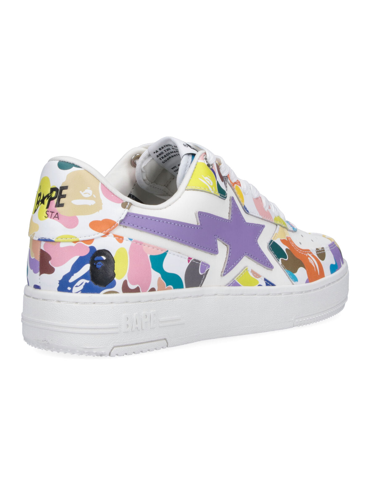 White Multicolor Camouflage Low-Top Star Sneakers