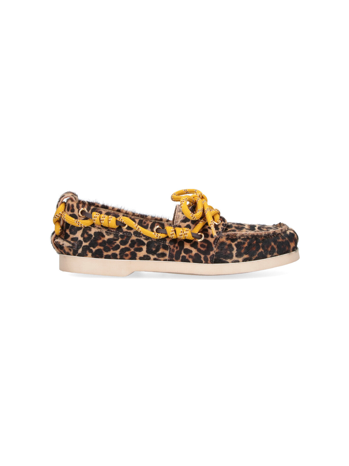 Brown Cruise Animal Print Leather Moccasins