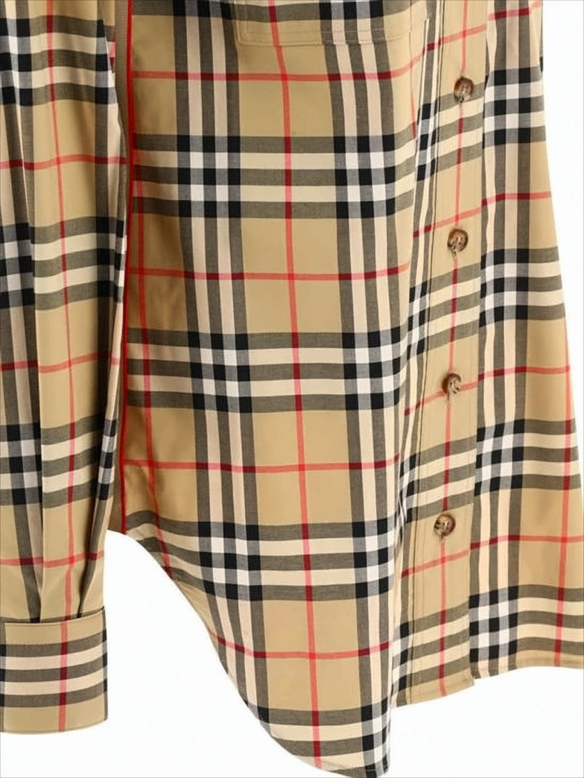 Plaid Pattern Button-Up Blouse