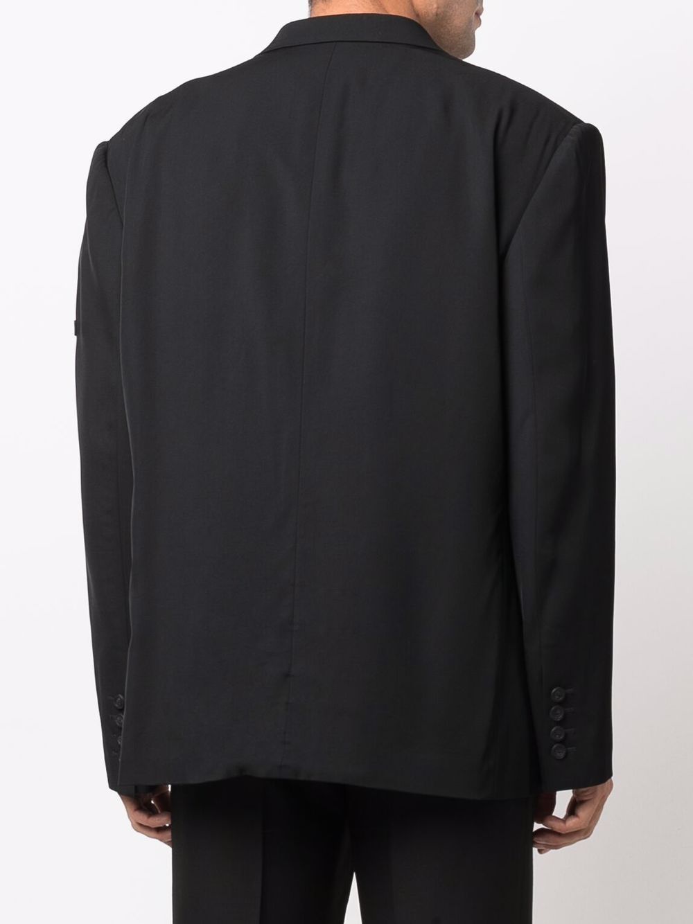 Fluid Viscose Gabardine Jacket with Notch Lapel and Button Detailing