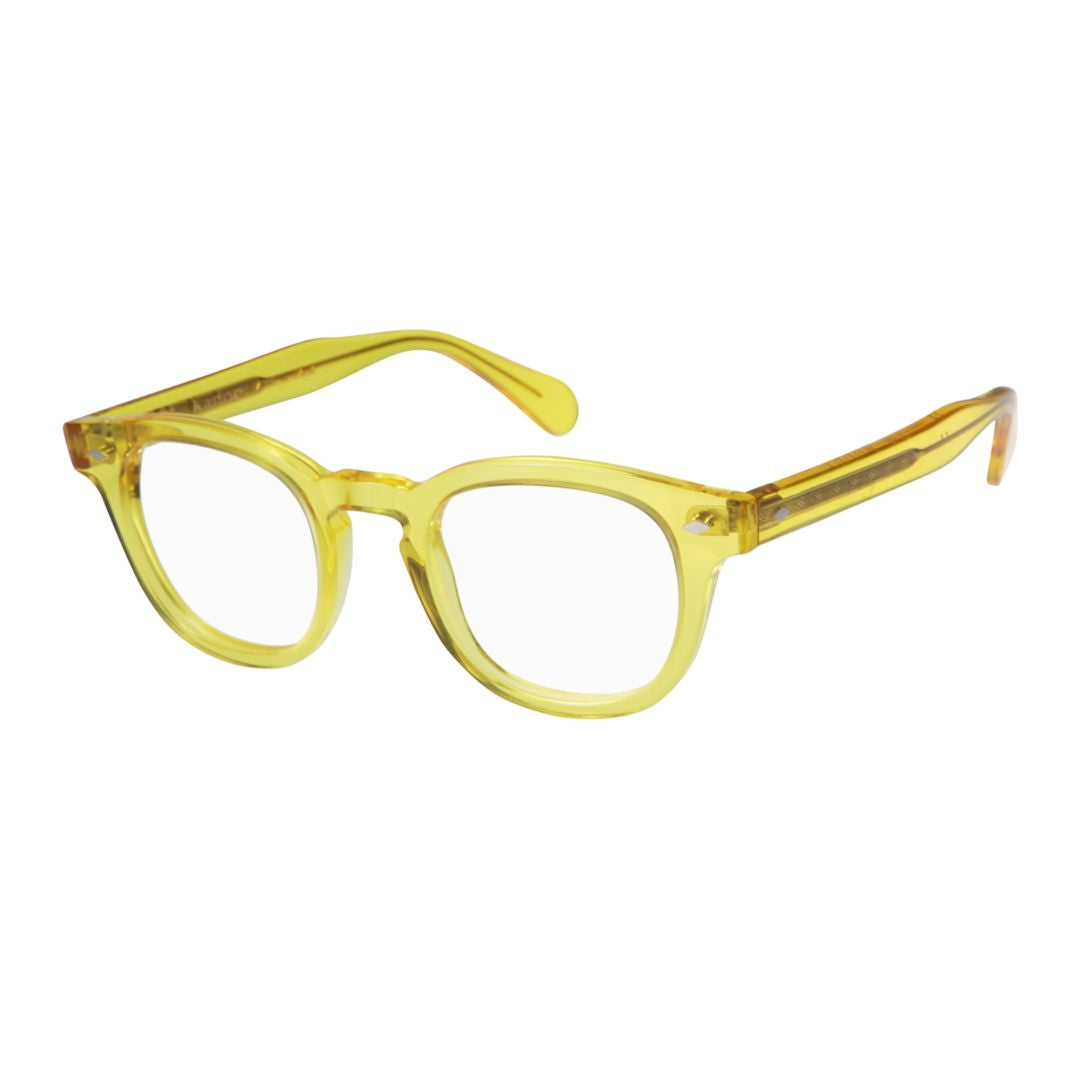 Woody Cal 49 Translucent Yellow Rounded Square Eyeglasses