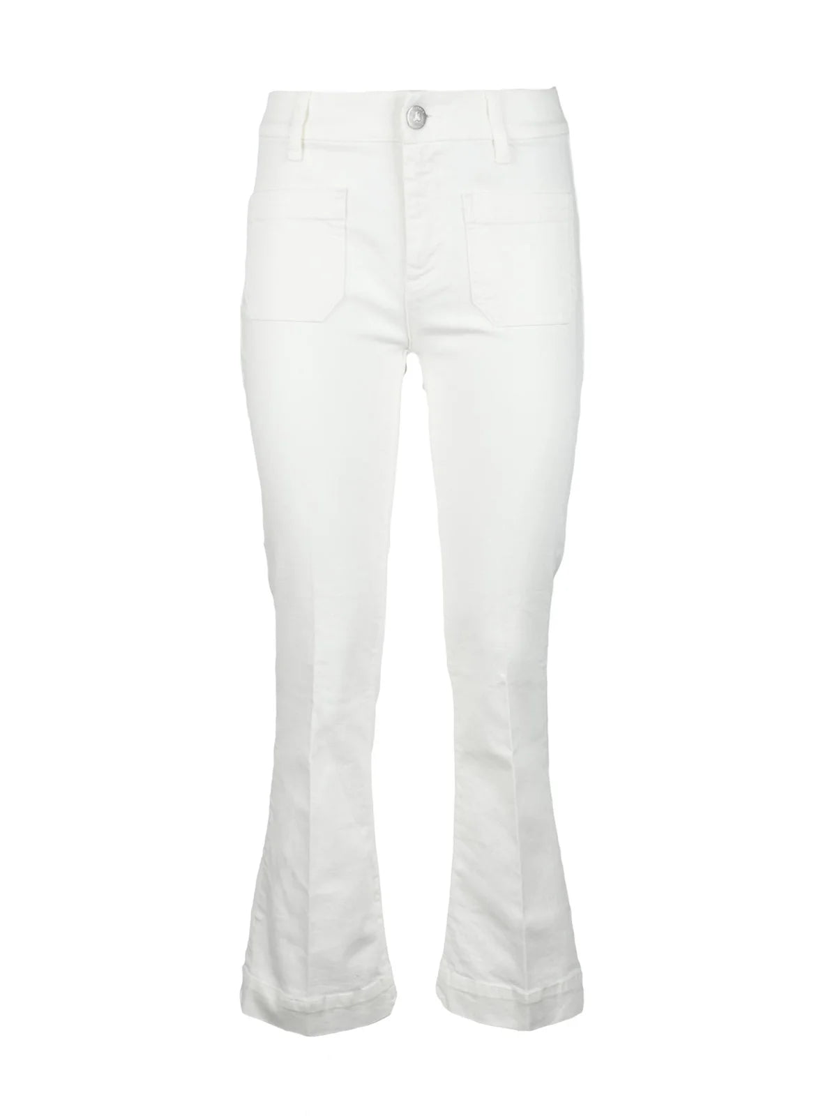 Skinny White Jeans With Subtle Flare