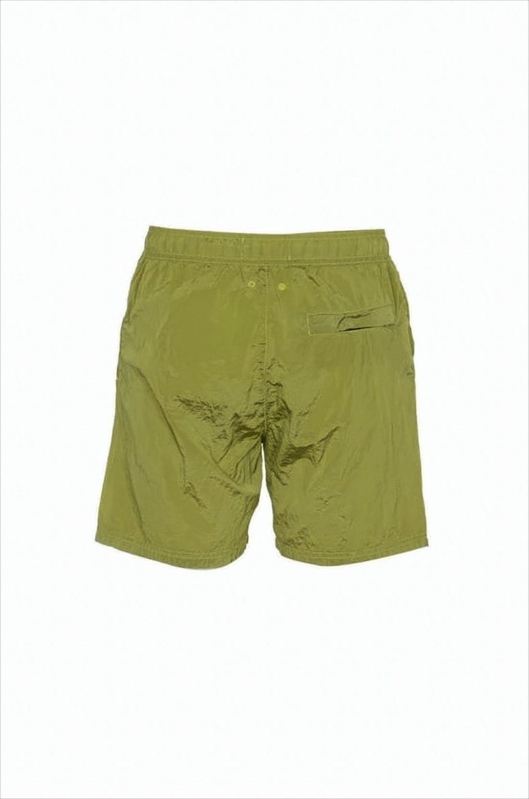Mid-Thigh Length Green Swim Shorts