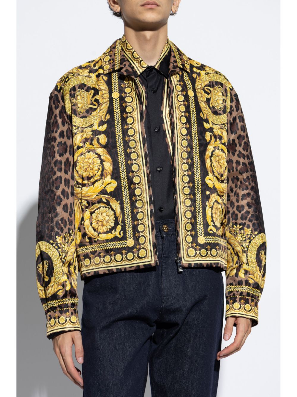 Barocco-Leopard Print Jacket