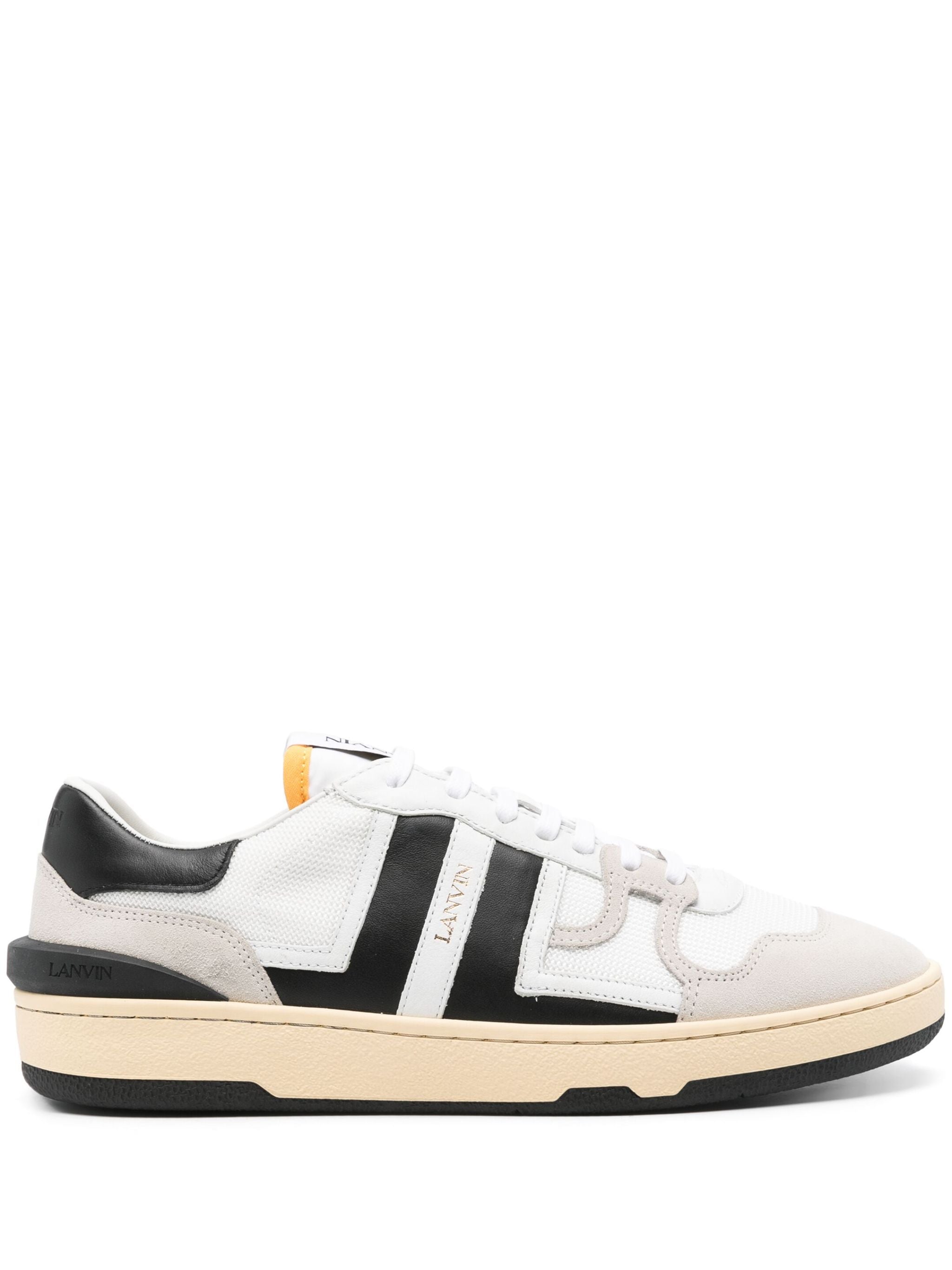 White Clay Sneakers White Black Panels