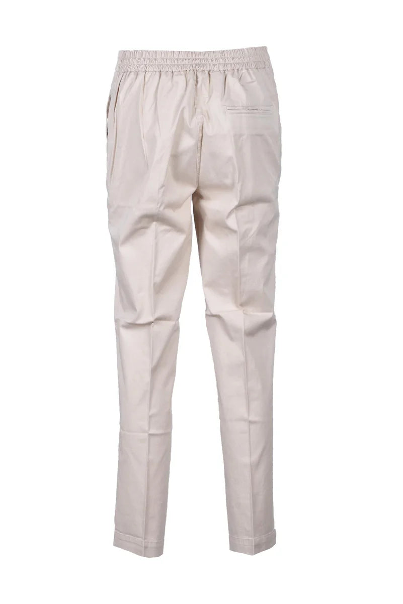 Beige Kiltie Trousers with Tailored Mid-Rise Fit
