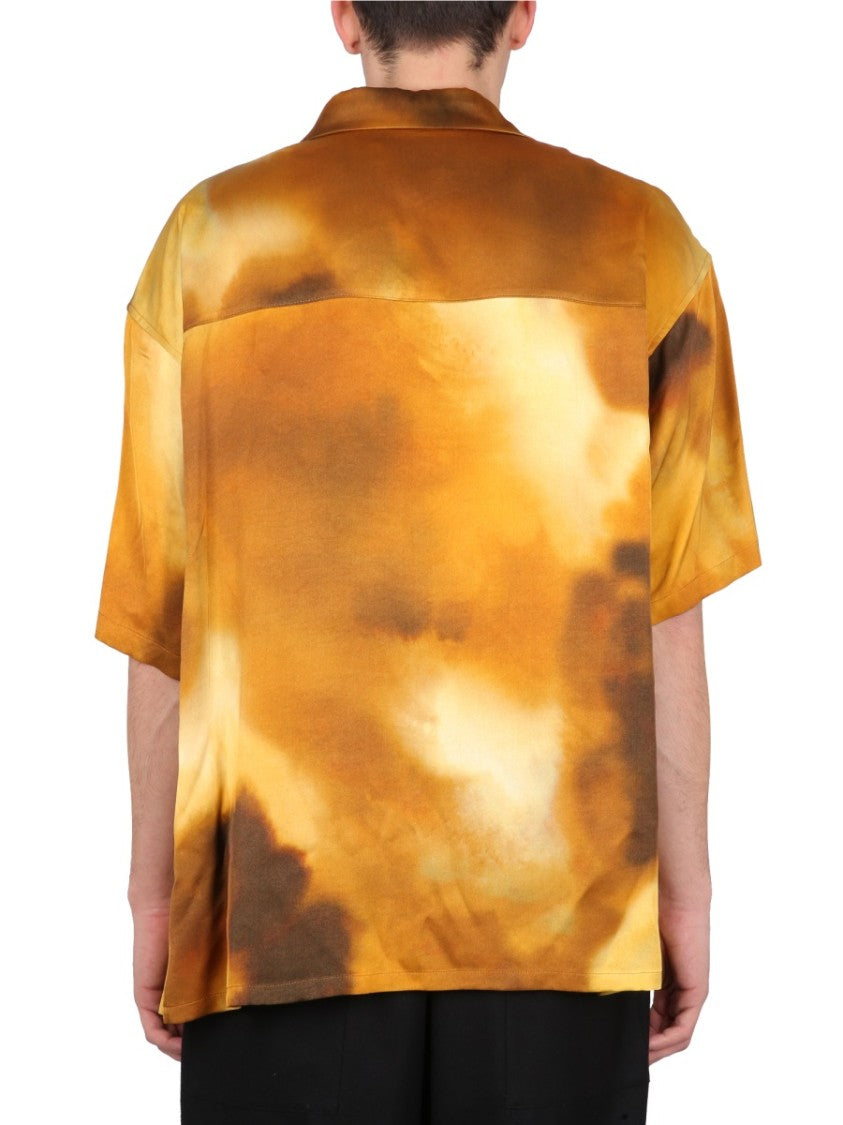 Bowling Collar Shirt With Logo Patch