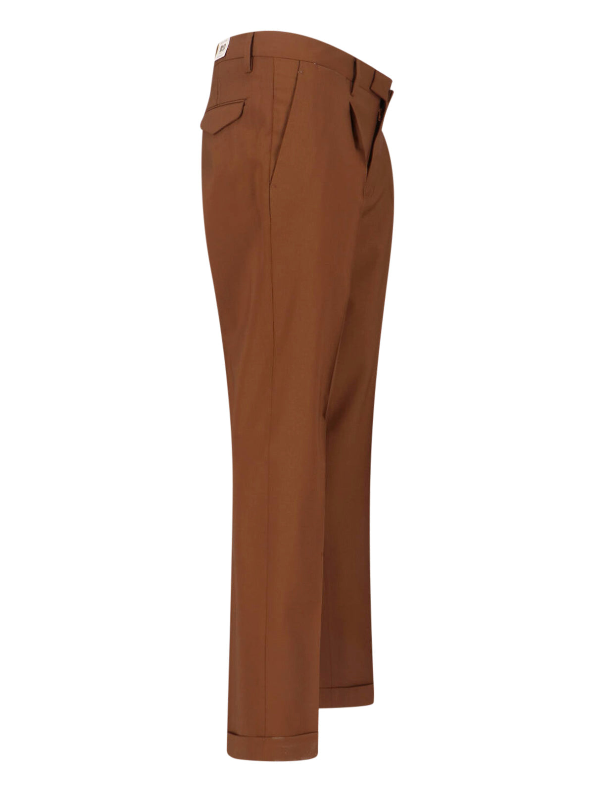 Brown Tailored Mid-Rise Virgin Wool Trousers