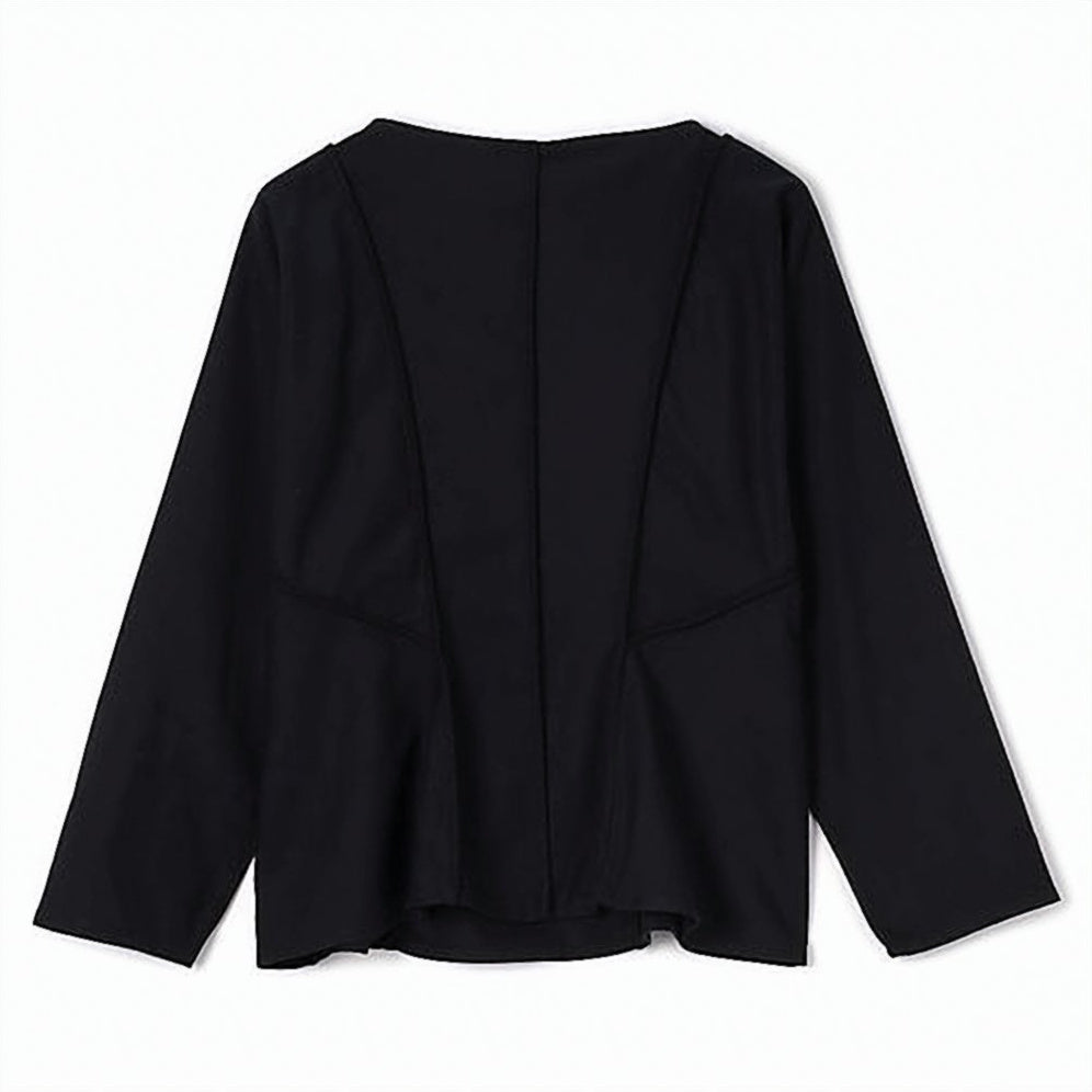Long-Sleeved Deep V-Back Top