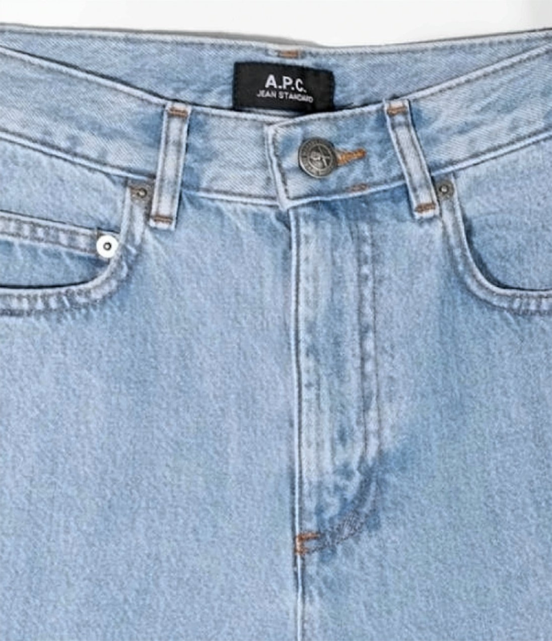 Light Blue Straight-Leg Denim Pants
