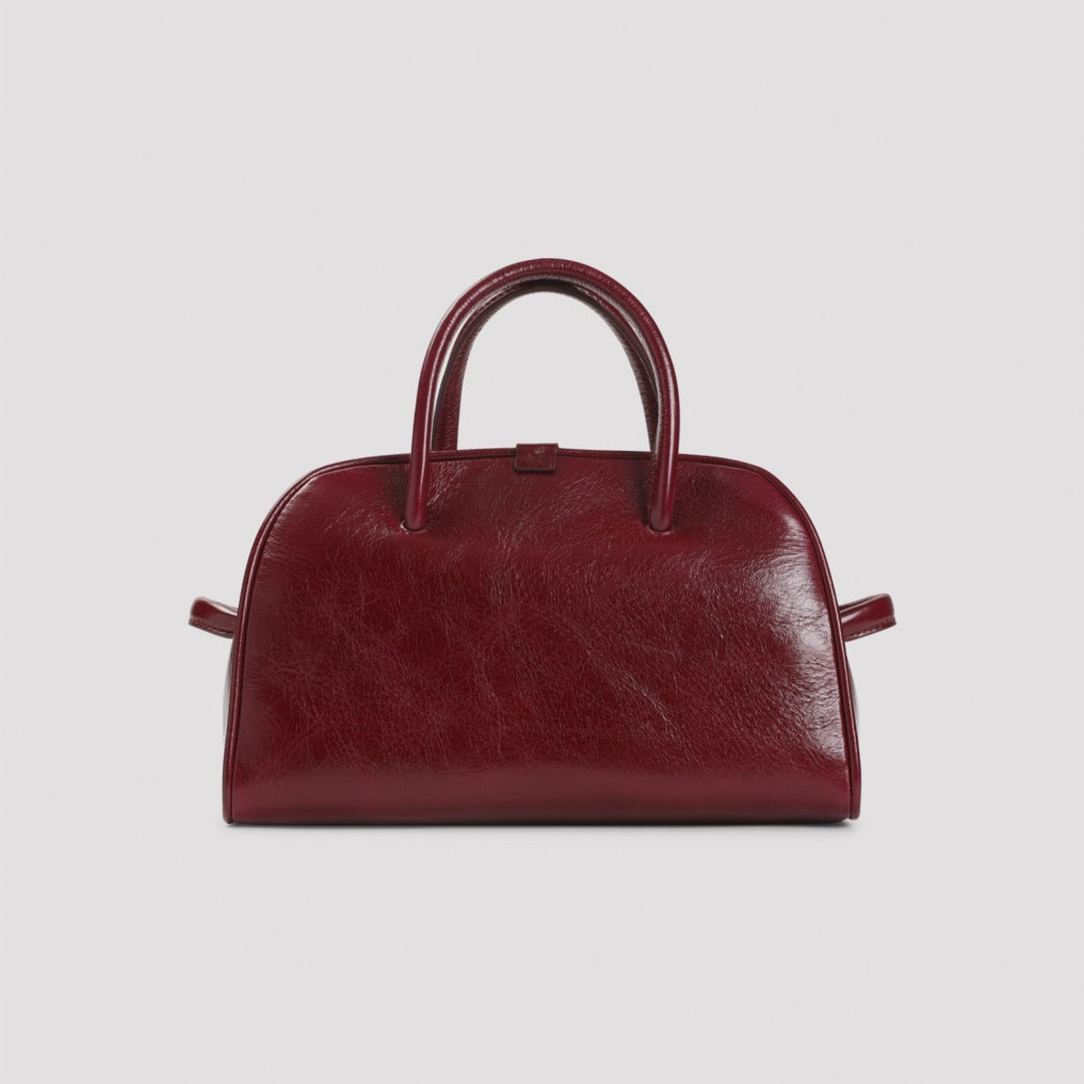 Vibrant Red Leather Handbag With Structured Silhouette