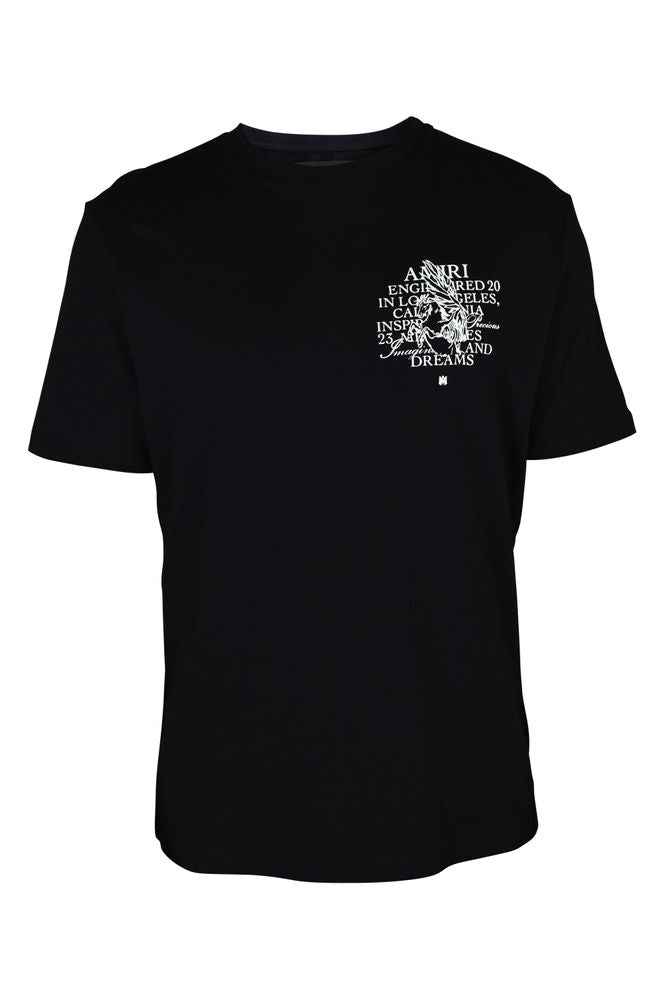 Graphic Black Cotton T-Shirt With Unicorn Illustration
