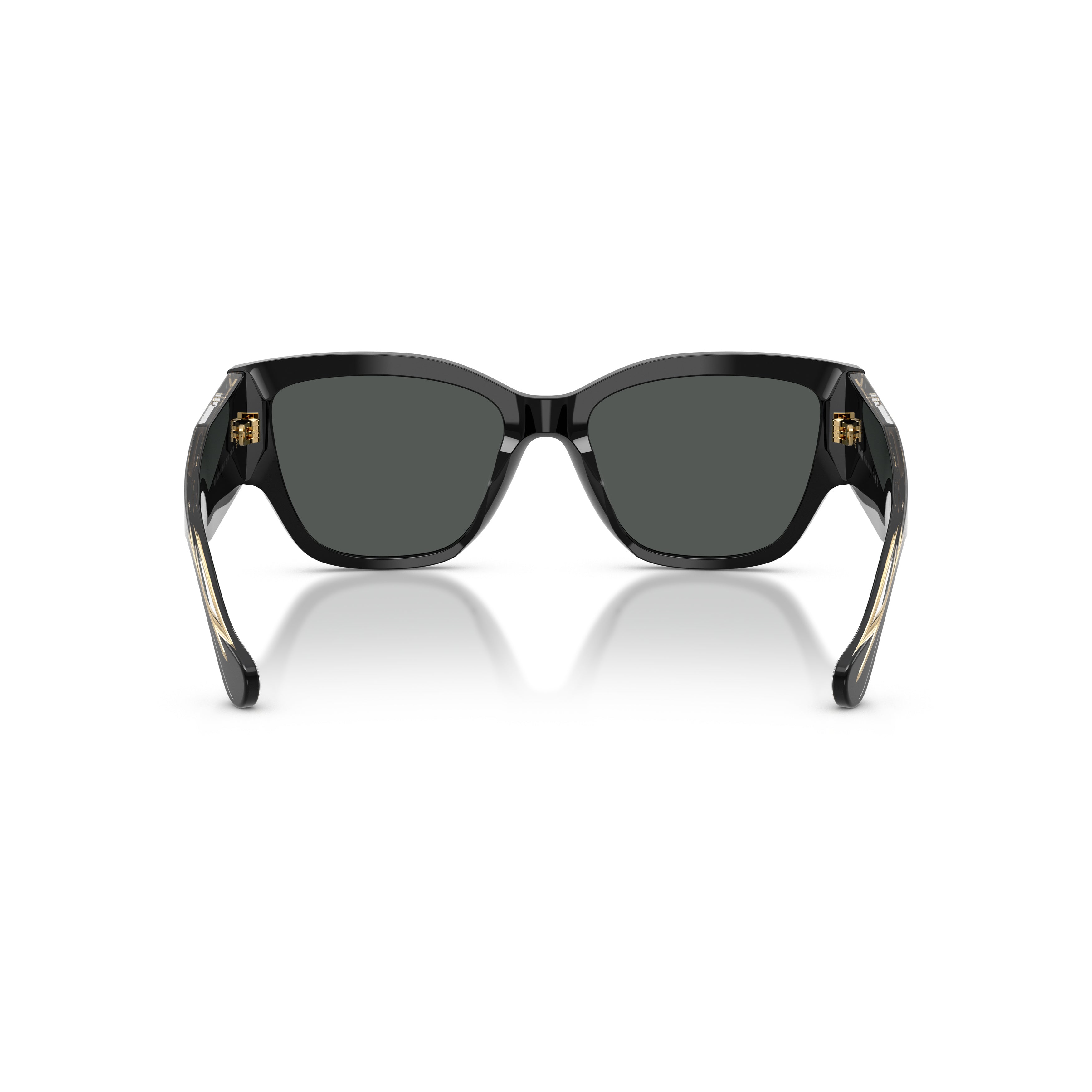 Oversized Square Frame Sunglasses with Gold-Tone Emblem