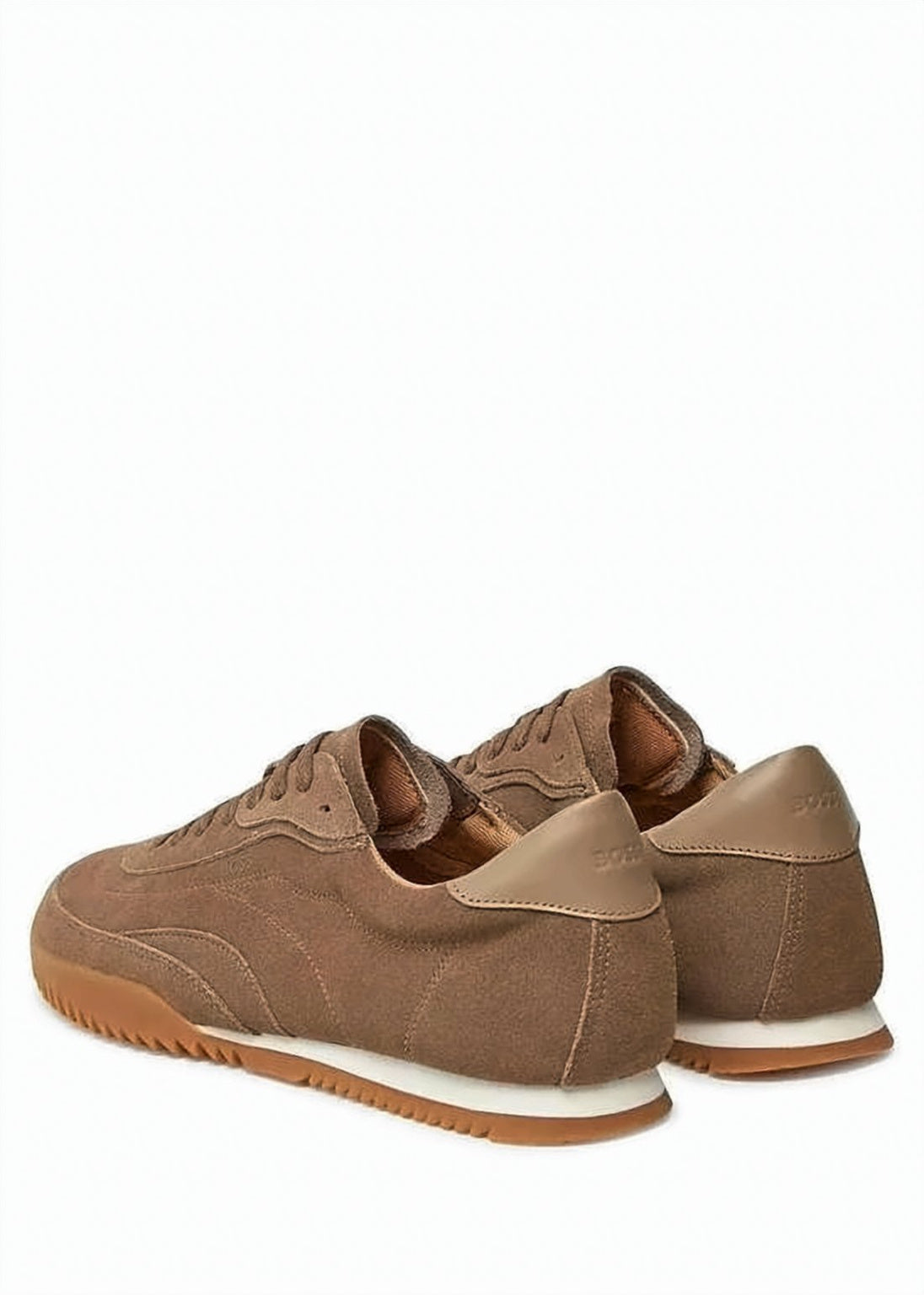 Suede-Finish Brown Cowhide Sneakers