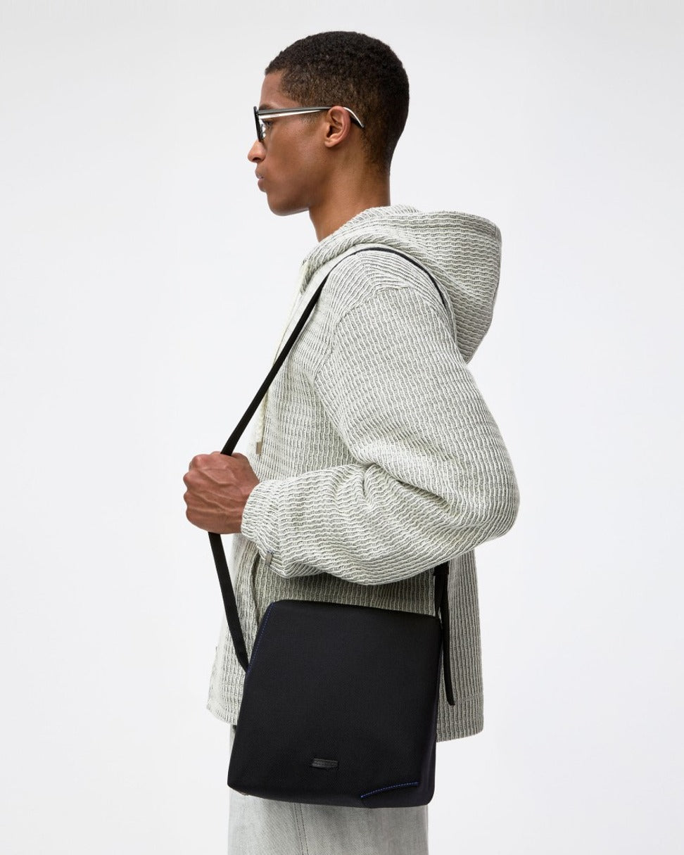 Asymmetric Grained Leather Crossbody Bag