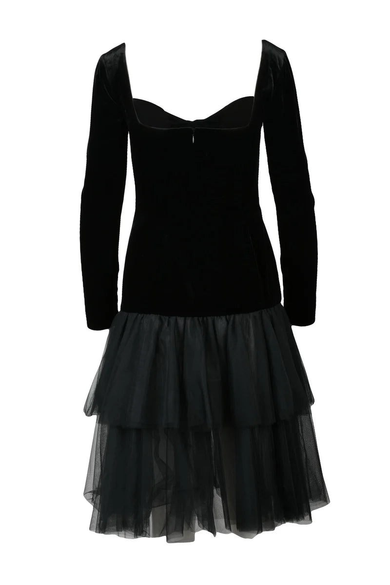 Velvet and Tulle Dress - Black