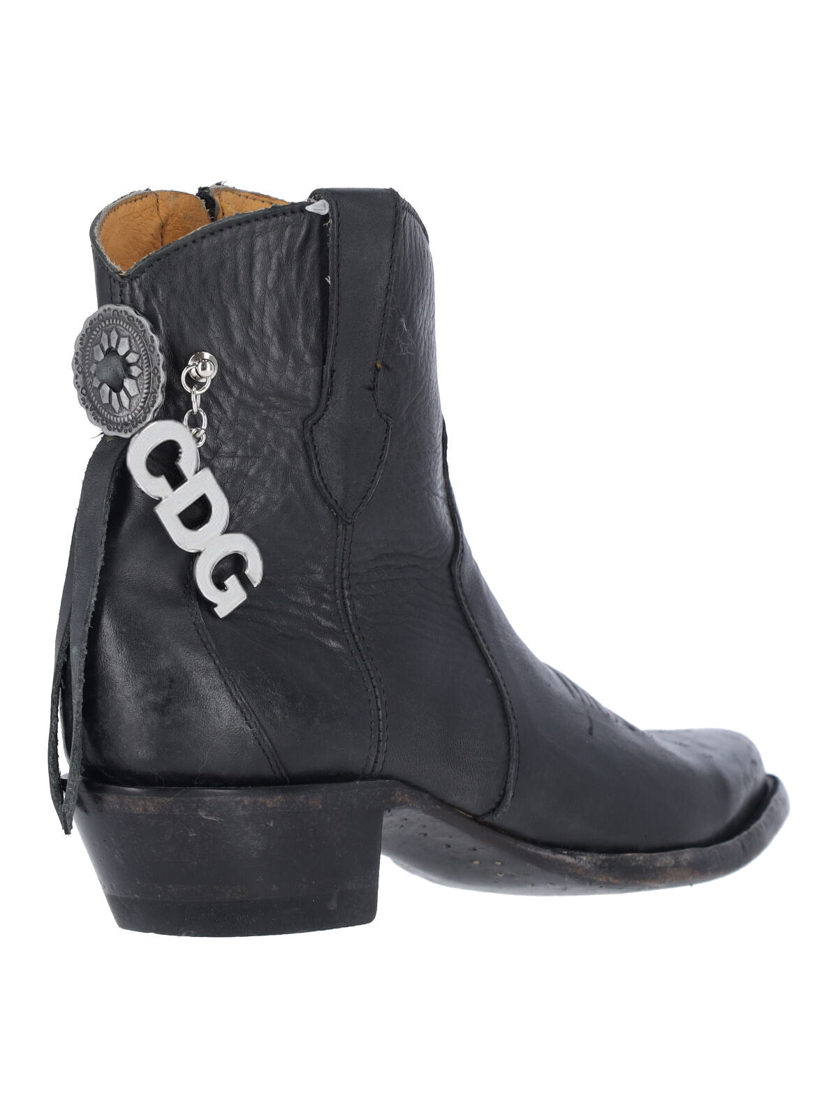 Black Pointed Toe Leather Boots
