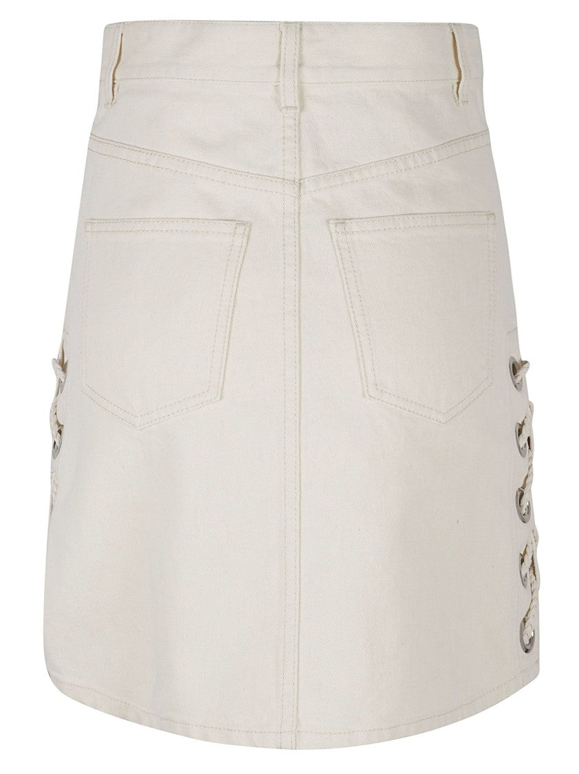 Fitted High-Waist Skirt With Lace-Up Details