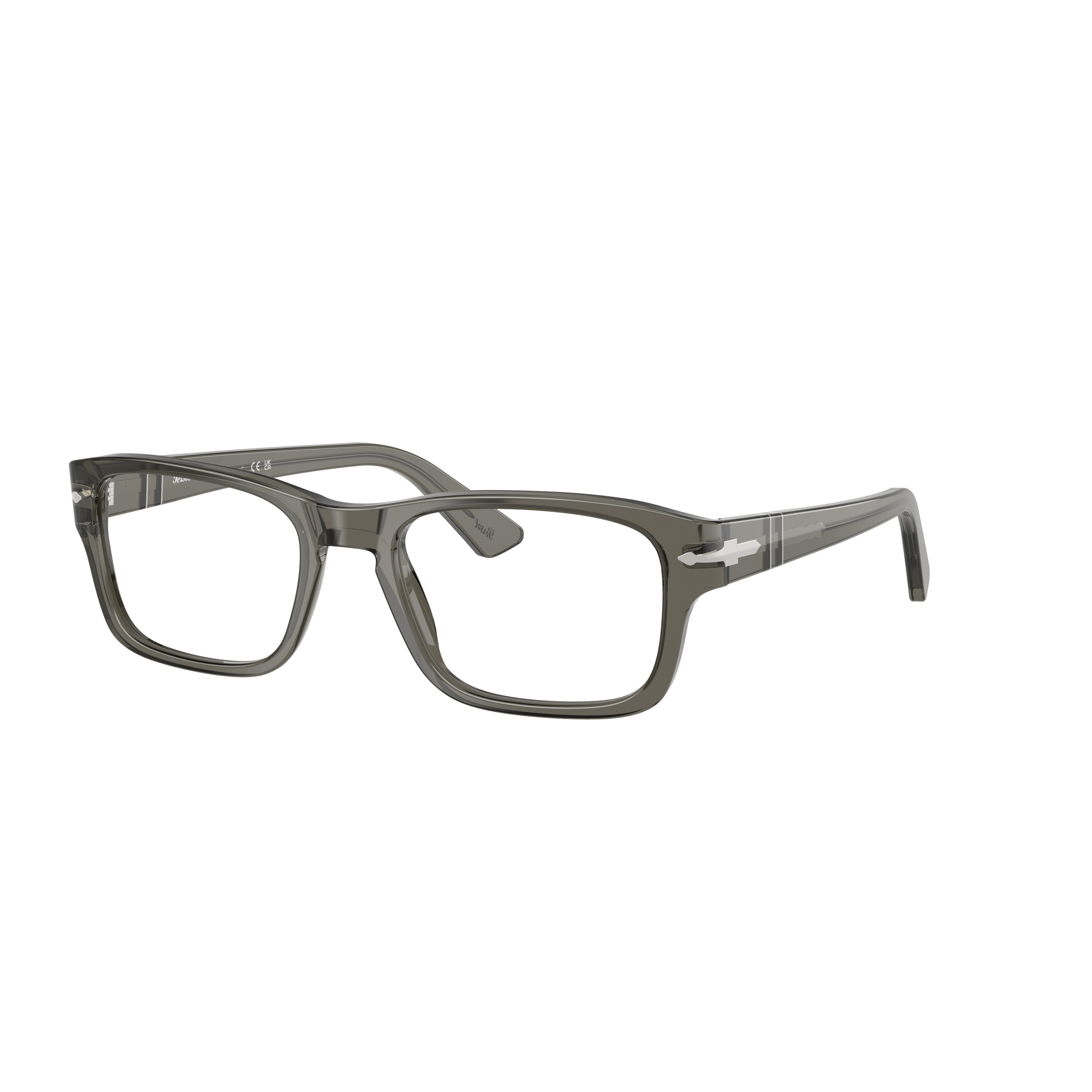 0po3364v Translucent Grey Acetate Rectangular Eyeglasses