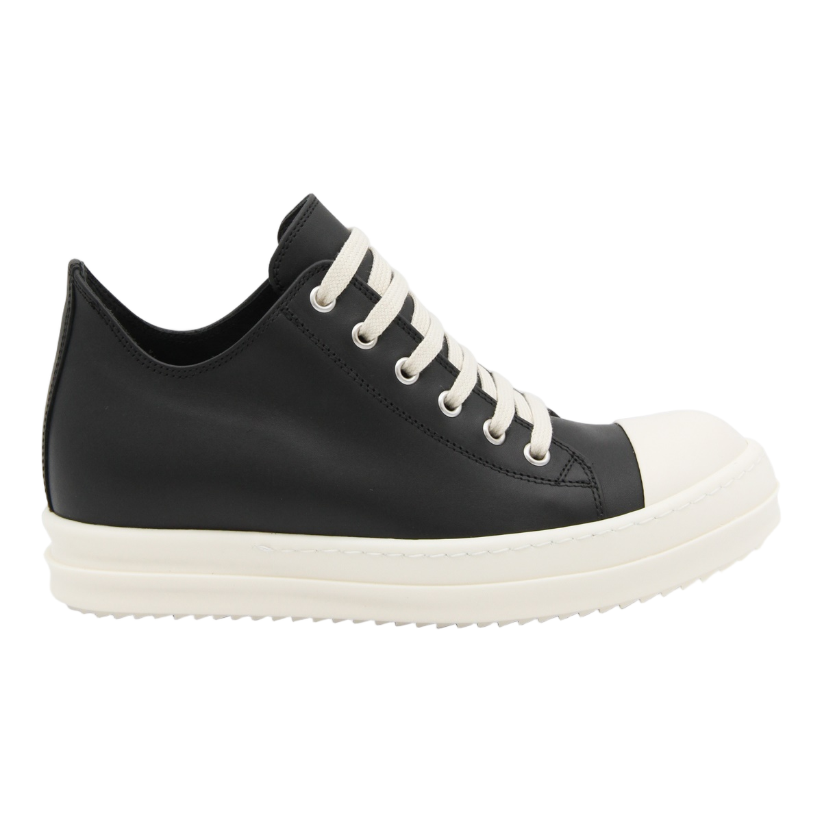 Black Sneakers with White Sole and Cap