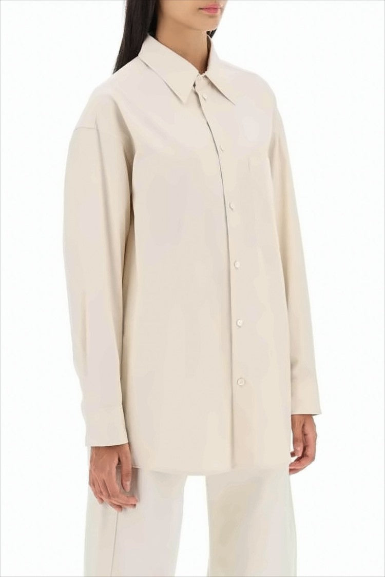 Relaxed Fit Cotton Shirt with Classic Collar