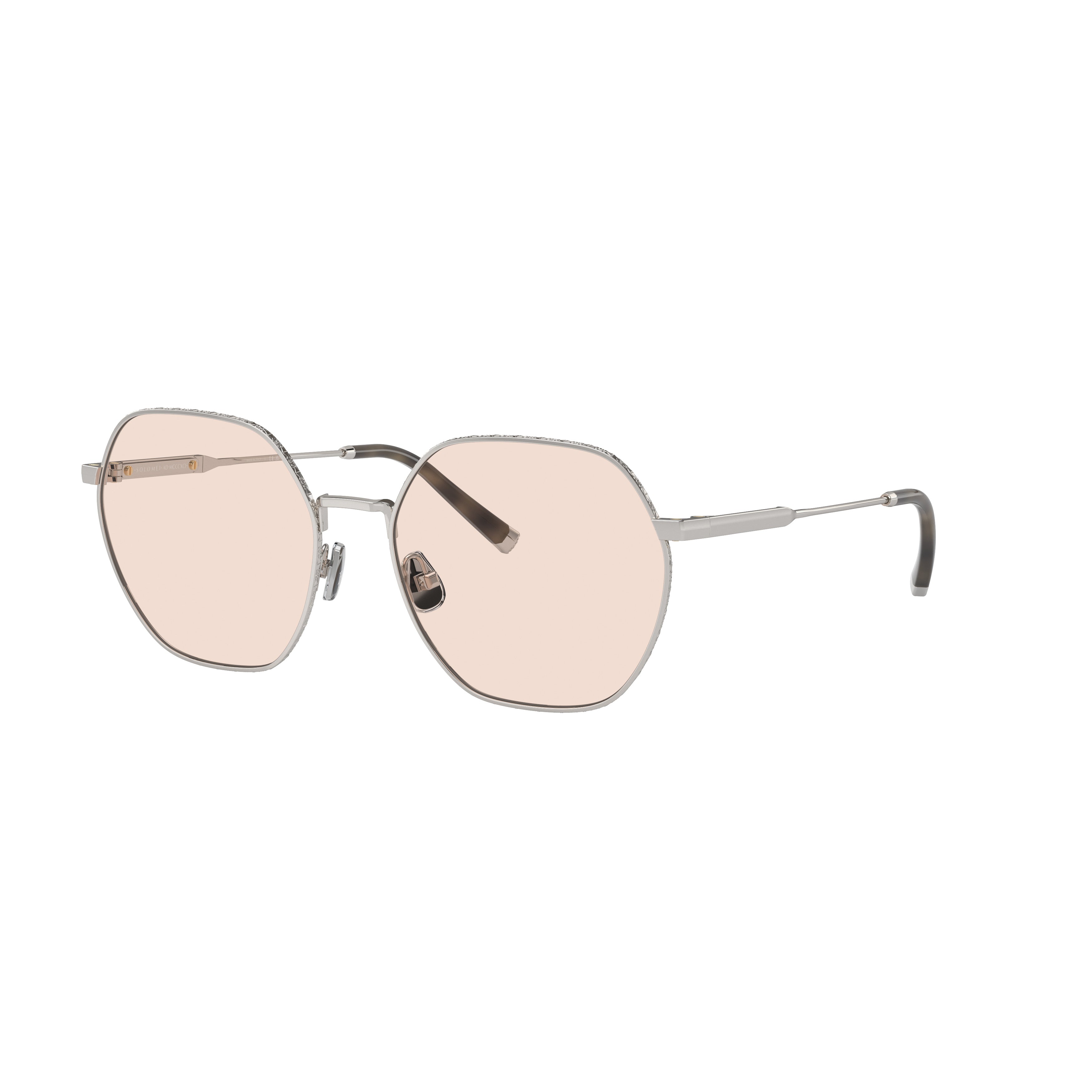 0bc1001t Geometric Titanium Sunglasses with Soft Pink Lenses
