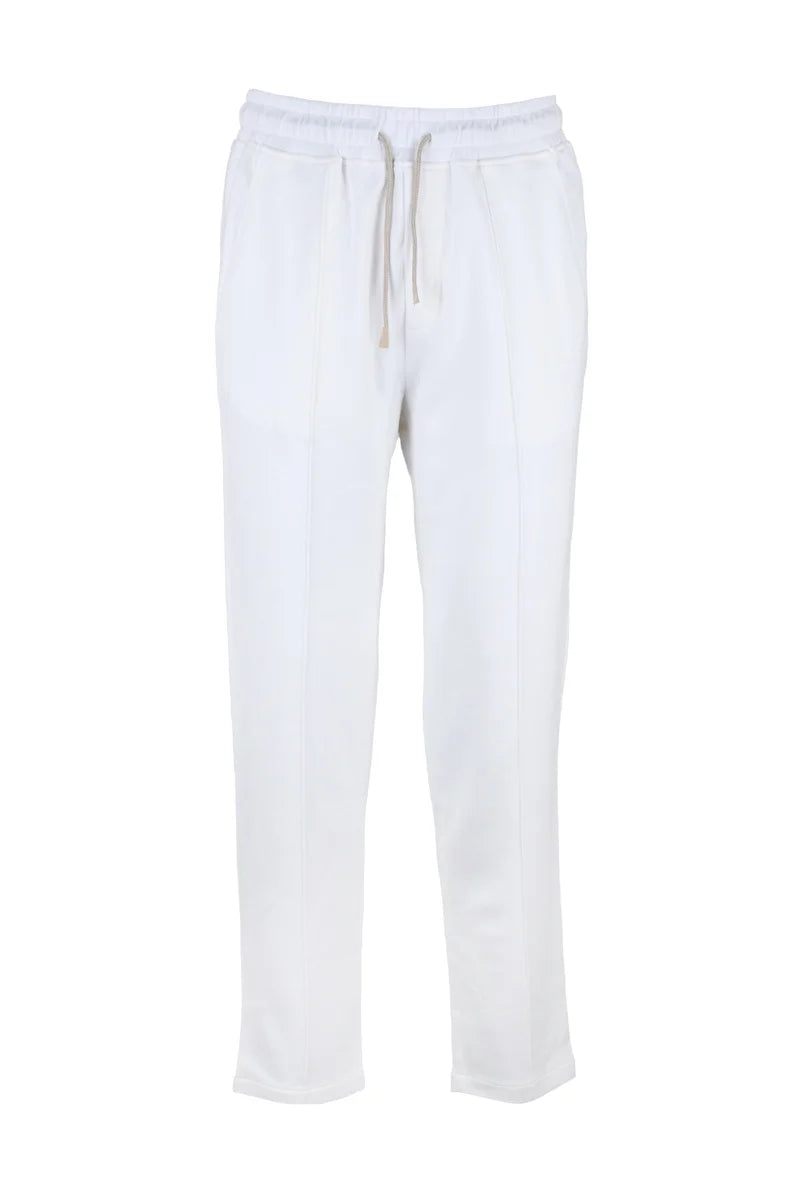 Cotton Cashmere Silk Track Pants - White