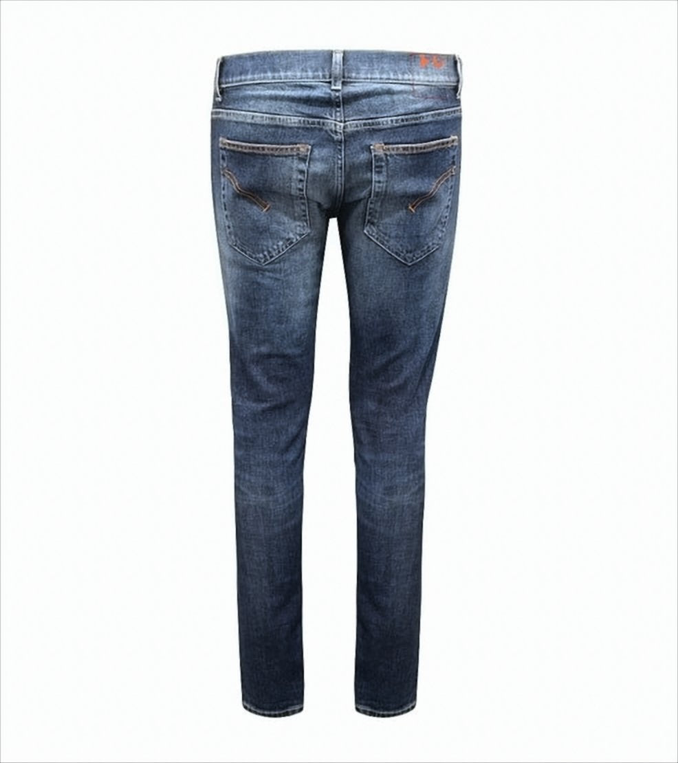 Bleached Denim Trousers With Turn-Ups